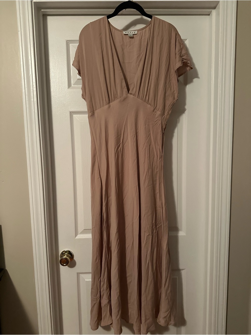 HYFVE Beige  V-Neck Maxi Dress